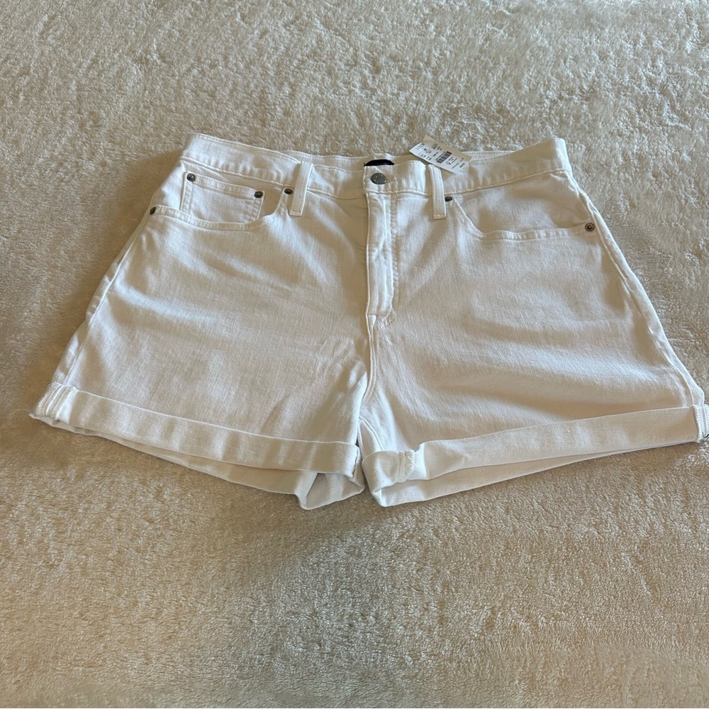 NWT J. Crew Factory White High Waist Jean Shorts size 31/12